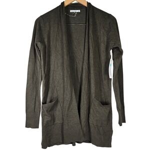 Pink Clover Penton Two Pocket Open‎ Front Cardigan Olive Green S NWT